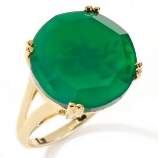 168 649 technibond technibond bold round faceted green agate solitaire