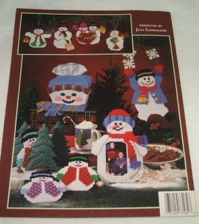 Plastic Canvas Snowmen in 7 Mesh Canvas Ornaments Coasters Doorstop