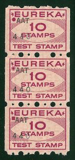 eureka test stamp strip of 3 mint nh missing from most collections