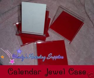 Calendar Box Standard CD Jewel Case 10 Pack Red Clear