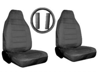 Charcoal Grey Quilted Velour Encore Truck High Back Seat Covers