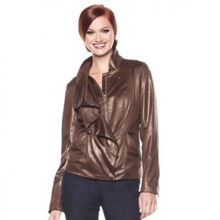 IMAN Platinum Shimmering Tochier™ Jacket & Faux Fur Collar