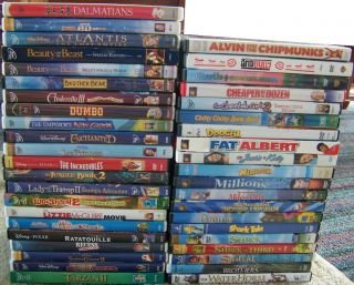 Lot of 22 Disney DVD Movies Plus 20 More Children Family Great Titles