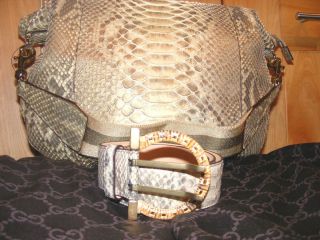   Salvatore Ferragamo Python Snakeskin Exotic animal skin handbag belt