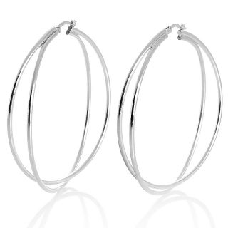 201 646 stately steel crisscrossing double hoop earrings note customer