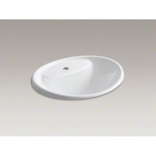 Kohler K 2839 1 0 Drop In Sink with Single Faucet Hole White
