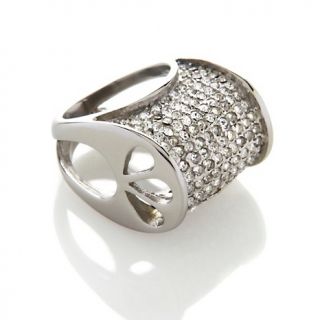 185 371 stately steel pave crystal open sides dome ring rating 15 $ 19