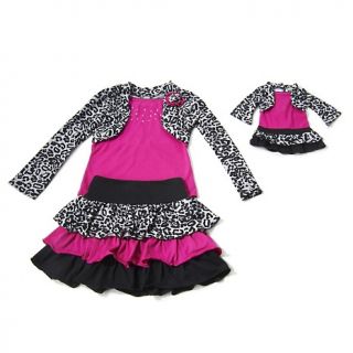 195 108 dollie me animal print top and skirt set with doll outfit