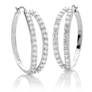 208 763 real collectibles by adrienne 9 60ct diamonite cz double hoop