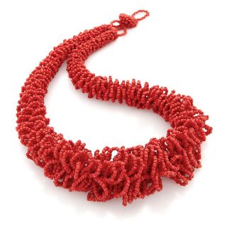 200 431 justine simmons jewelry coral color graduated 25 1 2 necklace