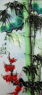 three noble plant in snow scroll in feng shui practice bamboo cherry