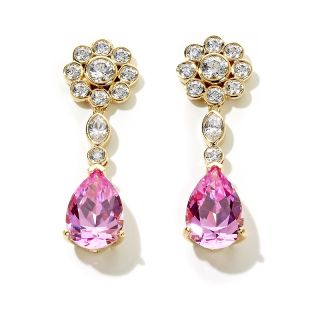 Jean Dousset Absolute Created Pink Sapphire Earrings