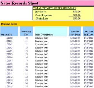 Track  Sales Business Excel Accounting Spreadsheet