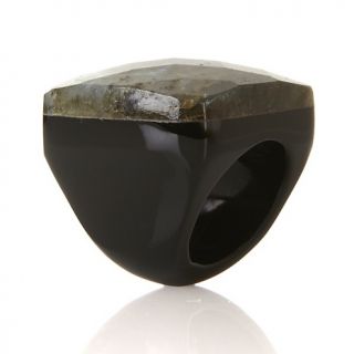 Deb Guyot Designs Carved Labradorite and Onyx Ring