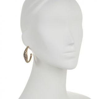 Boheme by the Stones Crystal Goldtone Faceted Domed Hoop Earrings at
