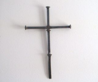 Western Wall Cross Fashioned from Railroad Spikes