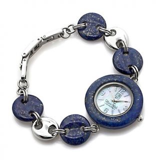 227 298 victoria wieck carved gemstone mariner link bracelet watch
