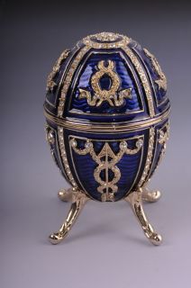 Faberge Easter egg by Keren Kopal Swarovski Crystal Jewelry box
