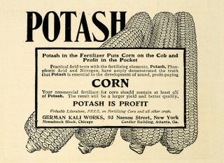  ad corn potash german kali works farm fertilizer original advertising