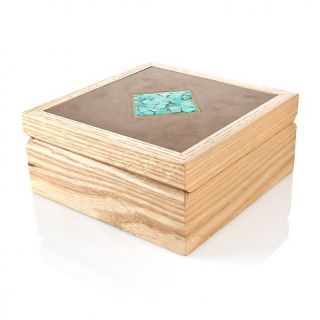 218 885 mine finds by jay king decorative ash wood box with turquoise
