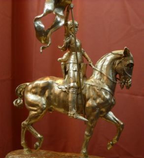 Joan of Arc Equestrian Gold Leaf Bronze Sculpture Fremiet Charles