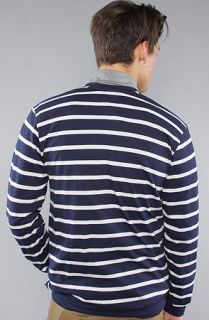 All Day The Cardigan in Navy White Stripe
