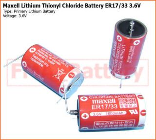 Maxell Lithium Thionyl Chloride Battery ER17 33 3 6V