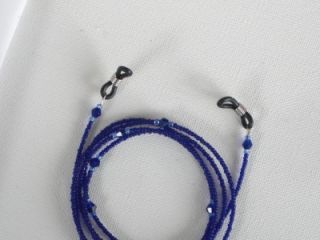 Eyeglass Chain Cobalt Blue Handmade in USA Swarovski Accents 30 Buy 3