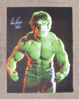 Incredible Hulk Lou Ferrigno Signed Autographed Poster COA Proof The