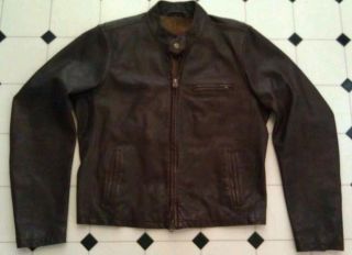 Ezra Fitch Leather Motorcycle Jacket Abercrombie XL