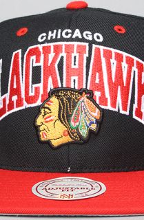 Mitchell & Ness The NHL Arch Snapback Hat in Black Red