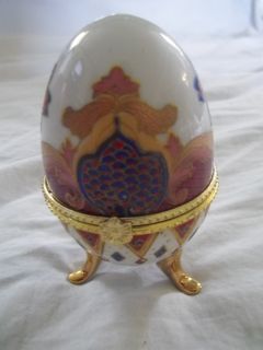 Faberge Egg in Box 4 U SM H30327 RARE Opens Jewelry White Red Orange
