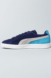 Puma The Suedes Sneaker in Vivid Blue Grey and Navy