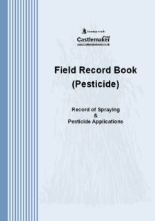 Field Record Book Spraying Pesticide Application