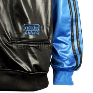 Adidas Originals Chile 62 Blue Black Wet Shiny Gloss TT Tracksuit Top