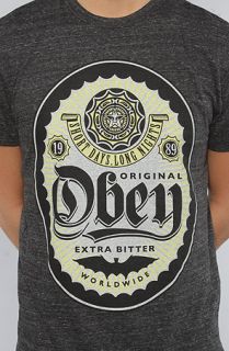 Obey The Short Days Long Nights TriBlend Tee in Heather Onyx