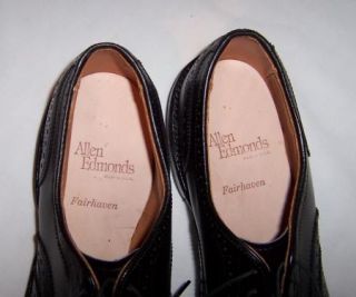 Allen Edmonds Black 11AA Fairhaven Wingtip Oxfords Dress Shoes