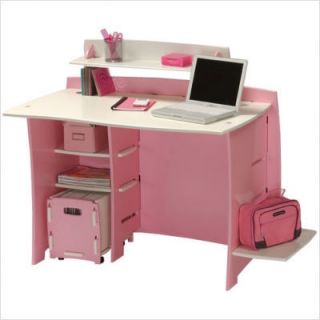  Pink Desk w Shelves Storage File Cabinet No Tool Assembly