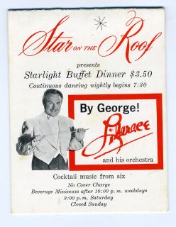 George Liberace Star on The Roof Ad Card Beverly Hilton