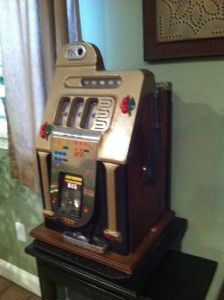 1948 Mills Golden Falls Antique Dime Slot Machine Works Perfectly Can