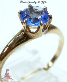 Estate Antique 3 4 ct Montana Blue Sapphire Ring Solid 10k Yellow Gold