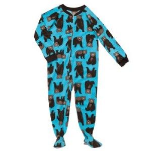 Boy Size 3T Carter Fleece Bear Footed PJs Pajama Sleeper Microfleece