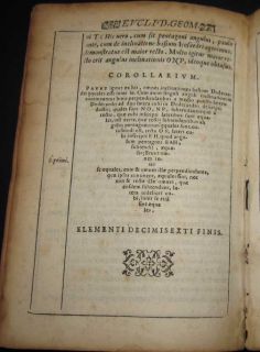 1574 Euclid Elements Christopher Clavius Woodcuts First Edition