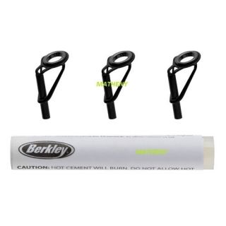 Berkley Black Fishing Rod Guide Tip Repair Kit Three Sizes Quick Dry