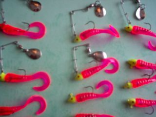 Fishing Tackle Baits 3Worm Spinner Bass Lure Grub 2 Curly Tail Worms