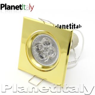 Faretto Incasso Lampada LED 5 Watt 5 LED Quadrato Oro