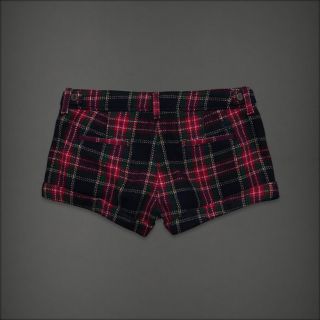 Abercrombie Fitch Women Red Plaid Mini Short Shorts Sonia 4 Small