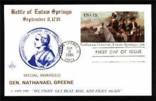Battle of Eutaw Springs Masonic Card by Kenick M156