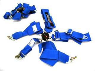 OBX Universal 5 Point Racing Seat Belt Harness Kit Blue