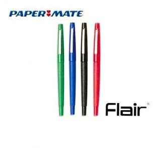 24 Papermate Flair Assorted Felt Tip Pens Red Green Ect